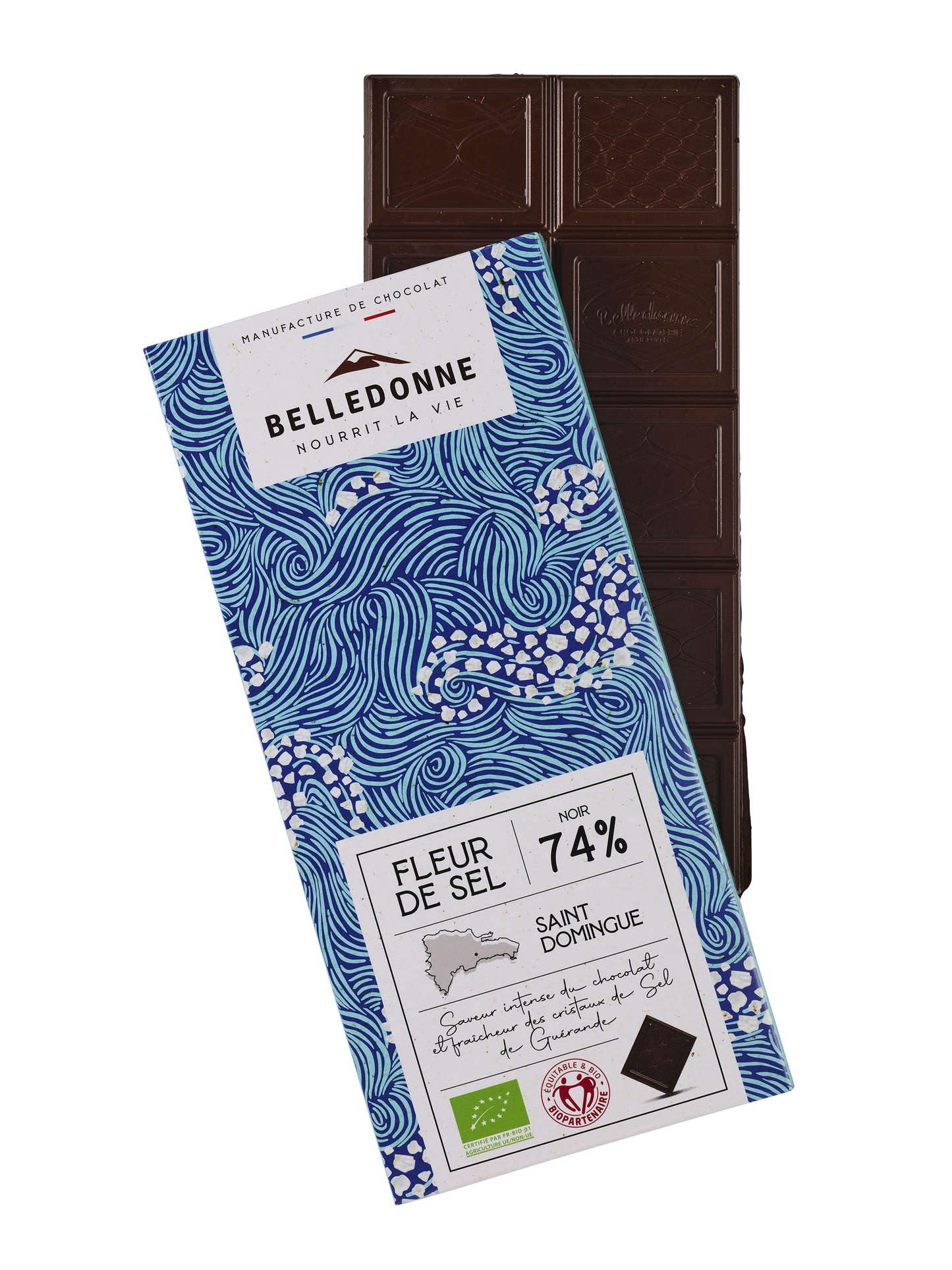 Belledonne -- Tablette dégustation - chocolat noir 74% fleur de sel - 100 g