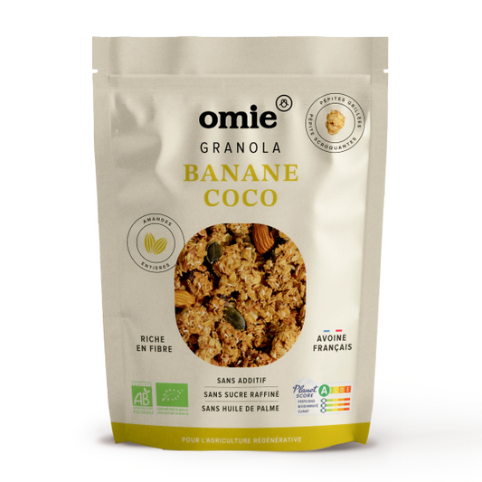 Granola à la banane et à la noix de coco bio (avoine français) - 1