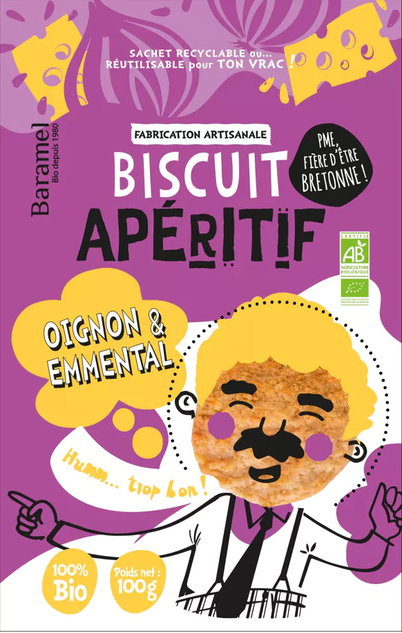 Baramel -- Petits sablés apéritif oignon emmental bio - 100 g